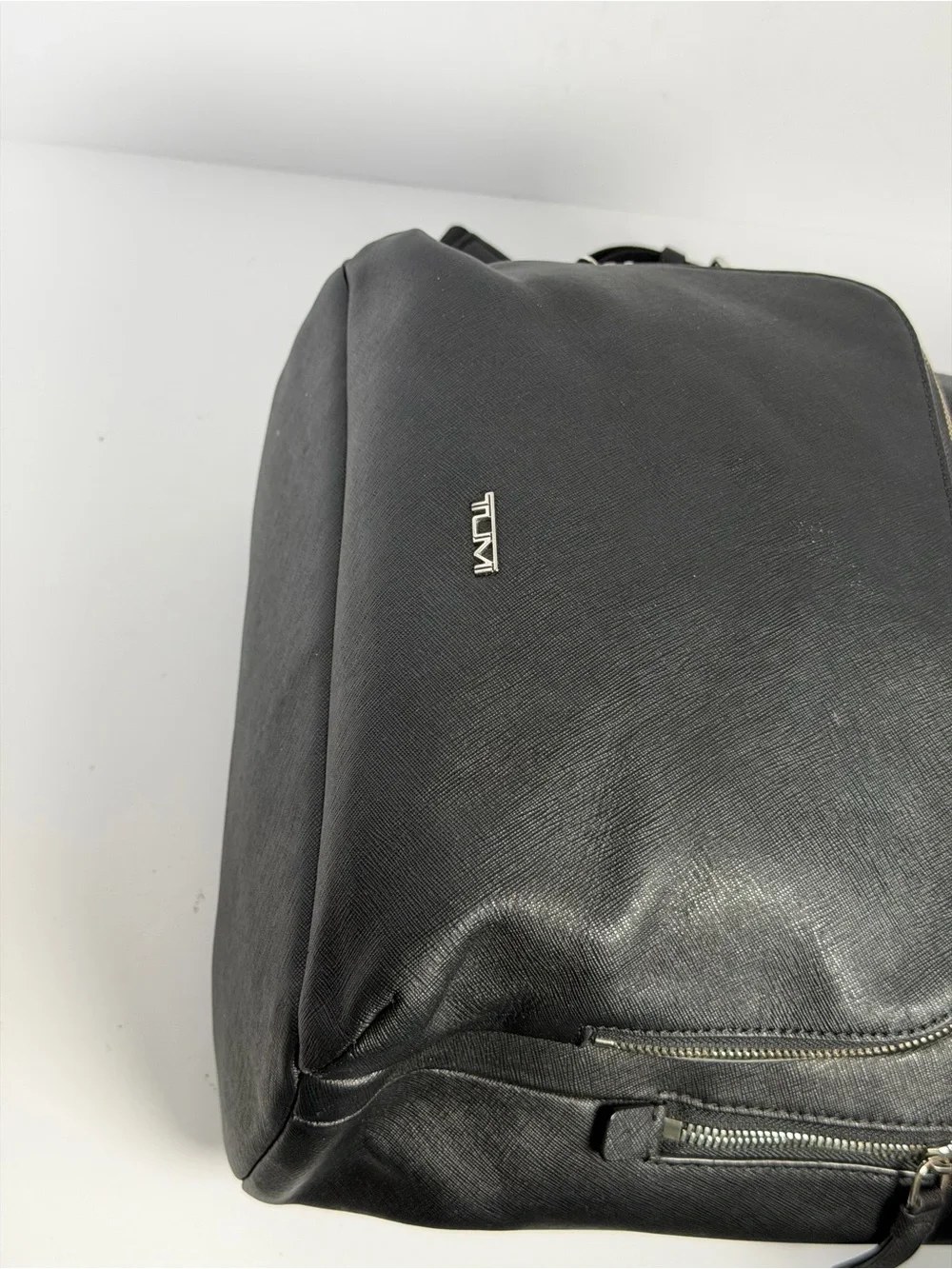 Tumi Black Leather Backpack